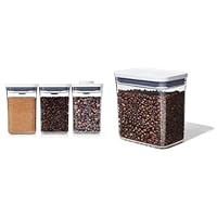 OXO Good Grips POP 2.0 3-Piece Value Container Set, Multicolor and Oxo 11234600MLNYK Plastic Food Storage Container, White, 11234600MLNYK, 1.7 Qt- Rectangle- Coffee