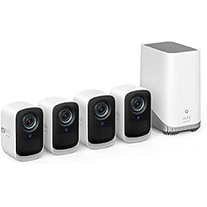 eufy security eufyCam S300(eufyCam 3C)4-Cam Kit, Security Camera Outdoor Wireless, 4K Camera, Expandable Local Storage, Face Recognition AI, Spotlight, Color Night Vision, 2.4GHz Wi-Fi, No M