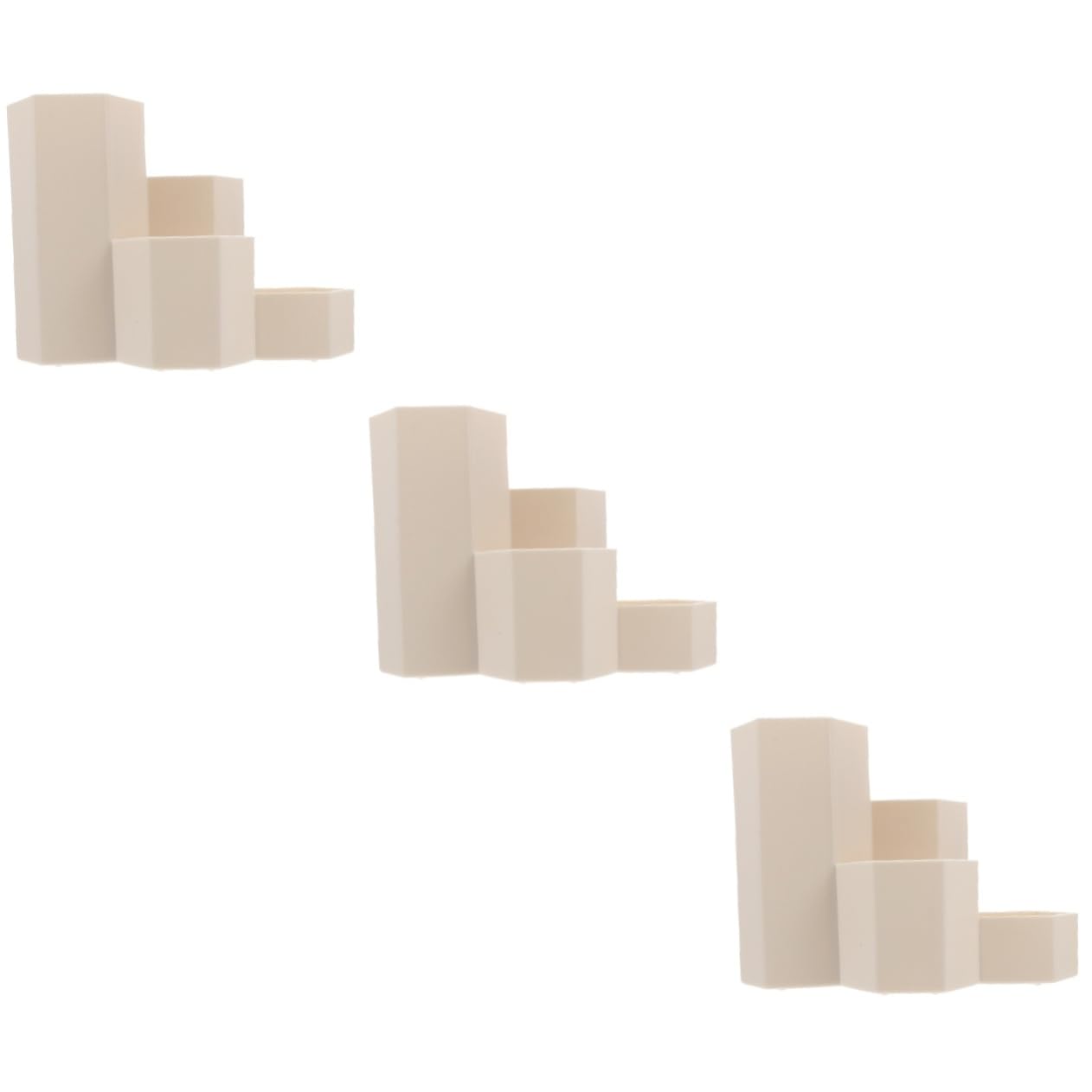 3pezzi Organizer Scrivania Multifunzionale Portapenne e Portaoggetti Cosmetici Design Esagonale Per