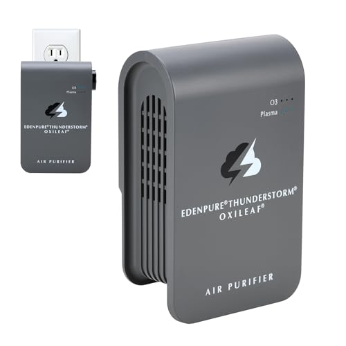 EdenPURE Thunderstorm III Air Purifier Small Plug-In Ozone Generator & Ionizer Eliminates Odors Pet Smells Smoke Mold Filter-Free Portable Cleaner for Home Travel Car Office Use