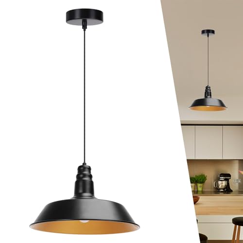 Plafonnier métal noir et or au style industriel chic pour salon