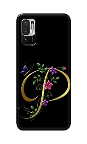 Image of Printed Hard Back Cover Case for Mi Redmi Note 10T 5G | Mi Redmi Note 10 5G Back Cover (Alphabet P) -1803