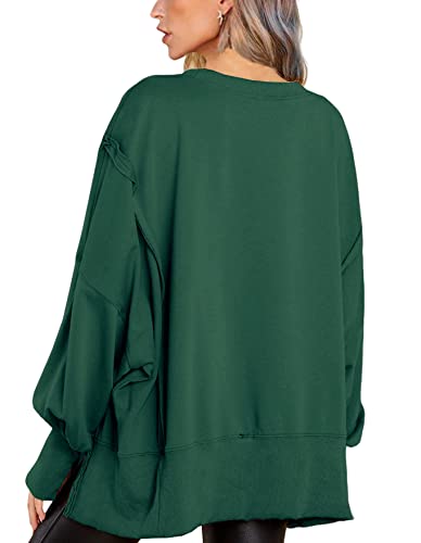 Image of BWQ Womens Oversized Sweatshirt Crewneck Long Sleeve Shirts Pullover Sweatshirts S-2XL