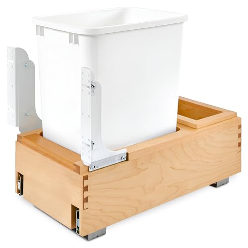 Image of Rev-A-Shelf Single Pullout Trash Can, Min Cabinet Opening 11.5 inch W, 35 Qt