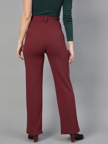 Image of Mehrang Trousers for Women, Formal Pants for Women, Straight Fit Pants