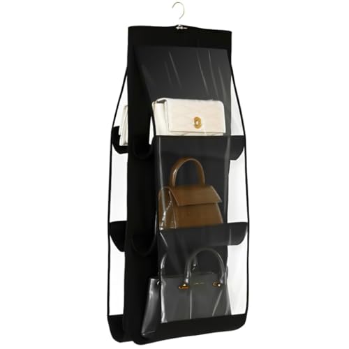 Organizador de Bolsas Feminina Cabide 6 Divisórias Guarda Roupa Closet