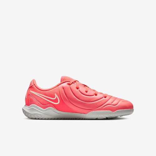 Nike Jr. Tiempo Legend 10 Club Little/Big Kids' Indoor/Court Low-Top Soccer Shoes (DV4354-800, Hot Lava/White)3