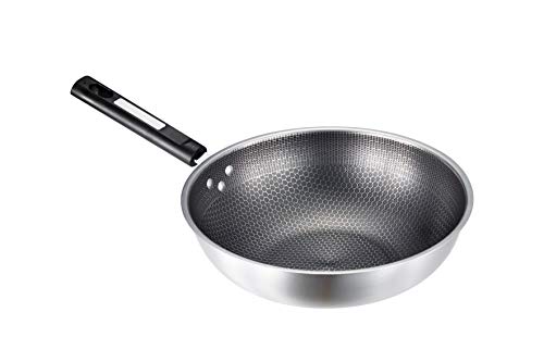 Wok antiadherente de acero inoxidable 13.5 pulgadas miniatura 4
