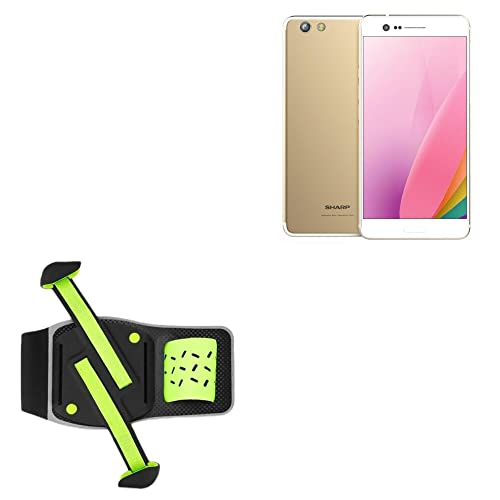 BoxWave Holster Compatible with Sharp Z3 - FlexSport Armband, Adjustable Armband for Workout and Running - Stark Green