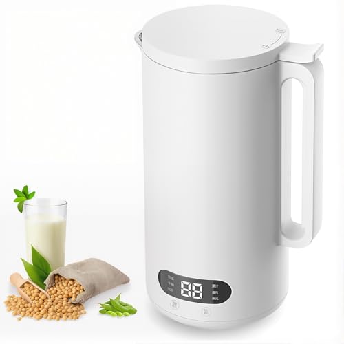 Máquina Para Hacer Leche de Nueces, Máquina de Leche de Soja 8 en 1 con Pantalla Led, Temporizador de 12 Horas, Limpieza Automática y Mantenimiento Caliente Para Leches de Almendras, Avena, Ana white