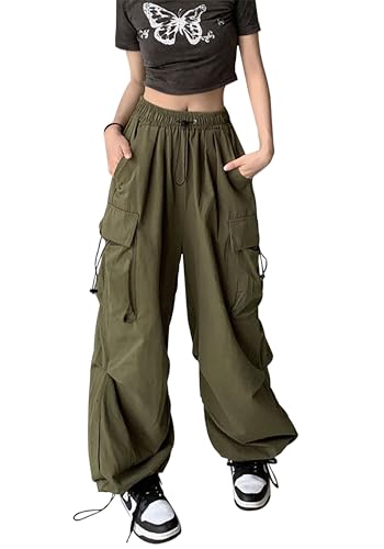 Amazon.com: Sunidol Womens Baggy Cargo Pants High Rise Fashion Y2K