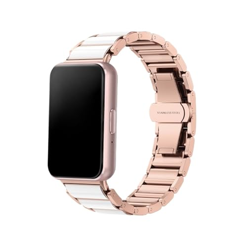 Bracelet en céramique pour Samsung Galaxy Fit3 avec boucle papillon métal