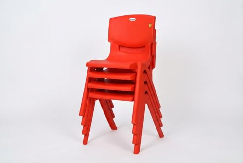 Image of Prima Baby Plastic Chair 120 Set of 4 |Strong Durable and Comfortable with Backrest for | Kids | Study | Play for Home /School /Dining for 2 to 6 Years Age, Red Color