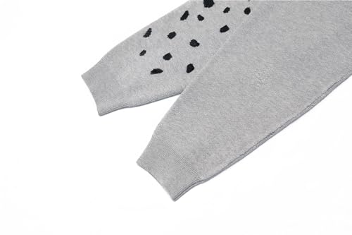 Image of Angashion Women's Sweaters Casual Floral Printed Patchwork Long Sleeves Knitted Pullover Cropped Sweater Tops