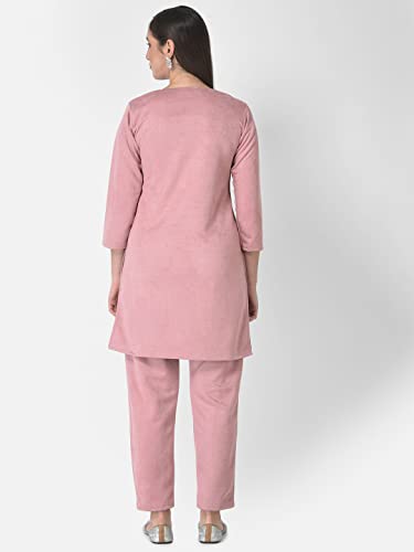 Image of FNOCKS Women's Fleece Velvet Fabric Kurta Palazzo Set with Pocket