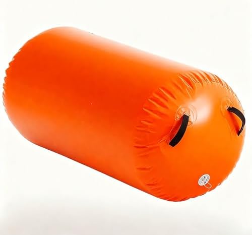 Inflatable Gymnastics Barrel for Back Handspring Training - 39.4in (100cm) Fitness Equipment for Yoga, Gym, School & Commercial Use - Durable Backhandspring Roller Tool