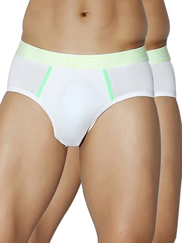 Image of John Players Pack of 2 Cotton Brief Underwear for Men with Striped Waistband