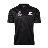 Rugby Jersey Shirts für Herren, All Blacks Herren Rugby Shirts für Sport, Wandern, Urlaub und Clubtreffen (Color : Schwarz, Größe : 4XL)
