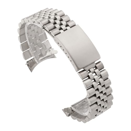 Correa de metal de 19 mm con extremo curvo para reparar relojes de caballero