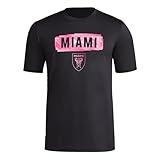 adidas Men's Inter Miami CF MLS Short Sleeve T-Shirt, Black Miami, Medium