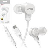 JVC Wired USB-C Earbuds - Noise Isolation - DAC - Hi-Res Audio - Built-in Mic with Mute - Comfortable Silicone Ear Tips - 3 Button Remote - Plug & Play - 47 Inch Cable - for PC/Smartphone/Gamin