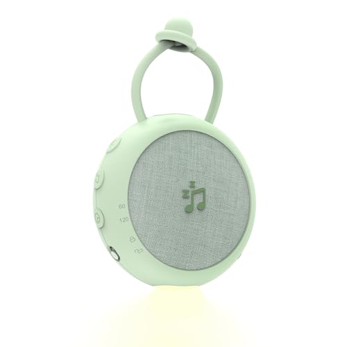 Image of JolyWell White Noise Machine - Portable Sound Machine with Night Light for Baby Adults, Features Powerful Battery, 20 Soothing Sounds, Noise Cancelling for Office & Home, Green