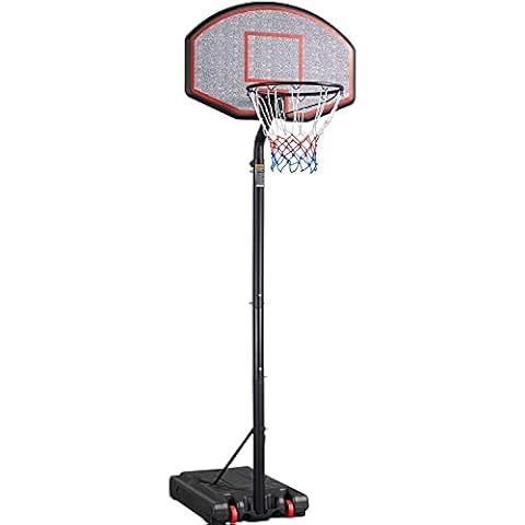Yaheetech Basketballkorb Mobiler Basketballständer mit Rollen Outdoor Basketballanlage Korbanlage höhenverstellbar Cover