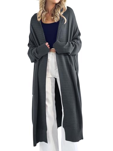 Image of Danedvi Womens Long Cardigan Sweaters 2026 Spring Chunky Knit Oversized Slouchy Open Front Warm Coats with Pockets