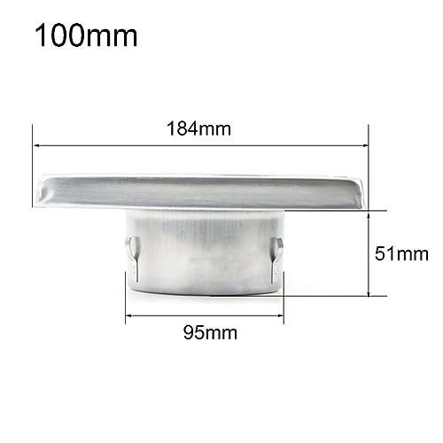 Ventilación de pared exterior cuadrada en acero inoxidable con salida ajustable para cocina y baño miniatura 3