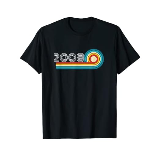 Vintage 2008 número de año de nacimiento retro divertido cumpleaños 2008 Camiseta