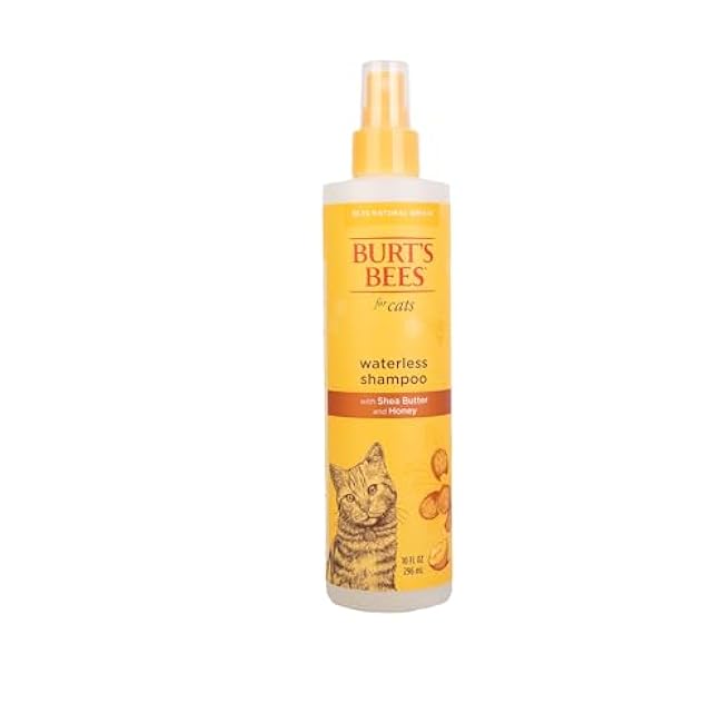 Burt's Bees for Pets Waterless Cat Shampoo for Cats with Shea Butter and Honey - A No Rinse Dry Kitten Shampoo, Gentle Cat Grooming Supplies for Pet Cleaning, Kittens & Indoor Cats, 10 Fl Oz-i9h1EcdX