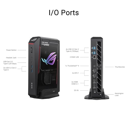 Image of ROG NUC 16 AI Gaming Mini PC with Intel Core Ultra 9 290HX Plus, NVIDIA GeForce RTX 5080 Mobile GPU, 32GB DDR5 RAM, 1TB PCIe Gen4 SSD, Wi-Fi 7, Thunderbolt 4, Triple-Fan Cooling, 3-Year Warranty
