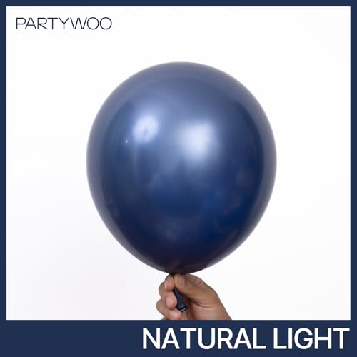 Image of PartyWoo Metallic Navy Blue Balloons 50pcs 12 Inch Chrome Blue Balloons for Graduation Baby Shower Bridal Shower Gender Reveal Engagement Teacher Appreciation Birthday Party Decorations Blue-G113