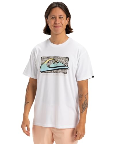 Quiksilver Retro Fade SS Camiseta, White, L Hombre
