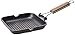Home Delizia patelnia do grillowania, nieprzywierająca, z giętkim uchwytem, aluminium, czarna, 20 x 20 cm