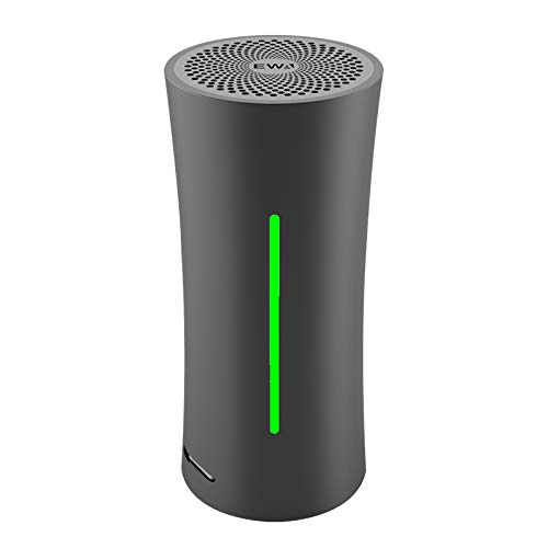 EWA A115 Mini Bluetooth Portable Speaker in gray with a green LED light