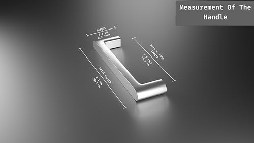 Image of Atlantic Cabinet Pull Handle Chrome Finish, Total Length 8 inch, Hole-to-Hole 192 mm, Pack of 4