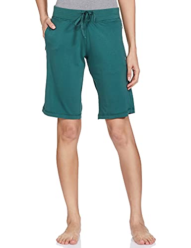 Image of Enamor Mid Rise Knee Length Drawstring Closure City Shorts for Women - Slim Fit, Soft and Breathable Cotton - E044