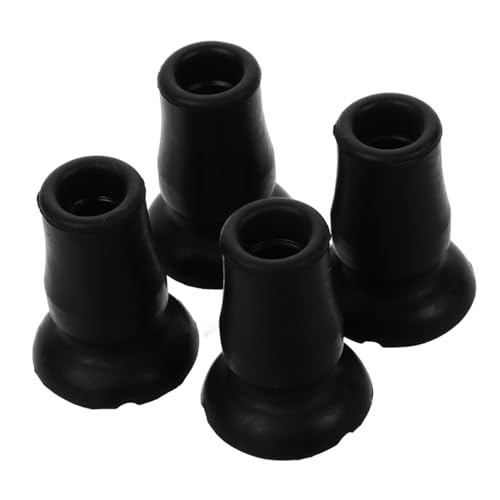 BUTIFULSIC 4pcs Crutch Tips Climbing Pole Pad Rubber Trekking Pole Foot Covers Walking Stick Tips Black