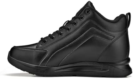 CALTO Men's Invisible Height Increasing Elevator Shoes - Black Fashion Mid Top Basketball Sneakers - 3.2 Inches Taller - S23304- Size 9 D(M) US | Image 2