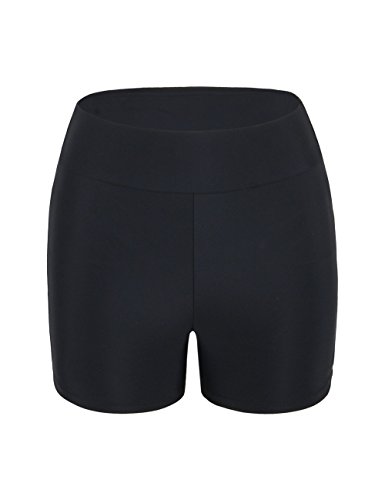Mycoco Women's Swim Shorts UPF 50+ Swimming Bottom Rash Guard Boardshorts Active Bike Shorts with Briefs Black 24