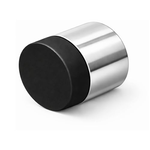 INOX Polished Stainless Steel Door Stoppers - Elegant Simple Style Door Stop with Durable Bright Finish, Heavy-Duty Wall Mounted Hardware, Scratch Protection, 1" Rise x 1-3/16" Wall Mount DSIX08-32