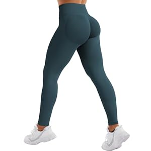 YEOREO Eileen Hidden Scrunch Butt Workout Leggings for Women Seamless Mid Low Waist 25″ Impact Yoga Pants Tummy Control