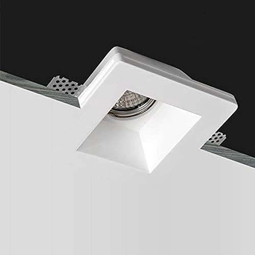 Soporte para foco de yeso cerámico empotrable con acabado invisible de alta gama, 5 piezas 2