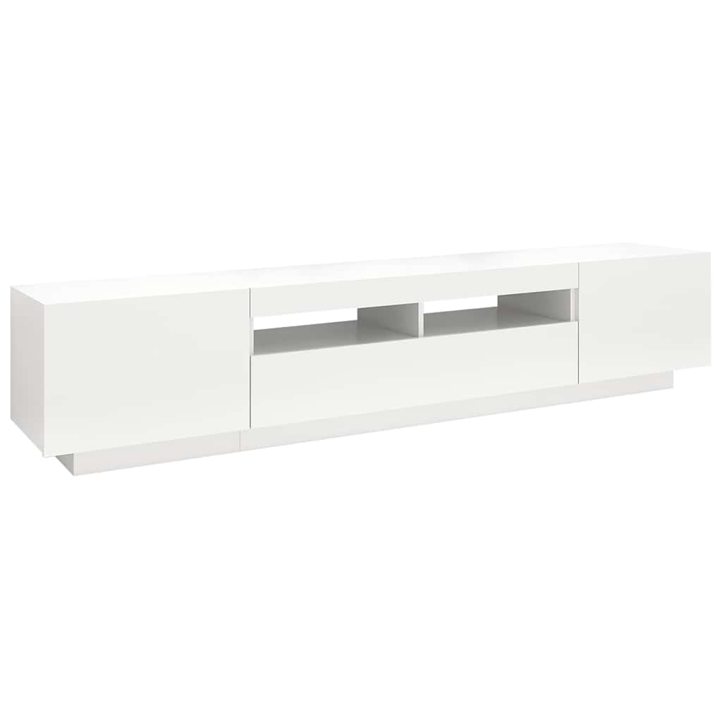 vidaXL Mobile Porta TV con Luci LED Bianco 200x35x40 cm