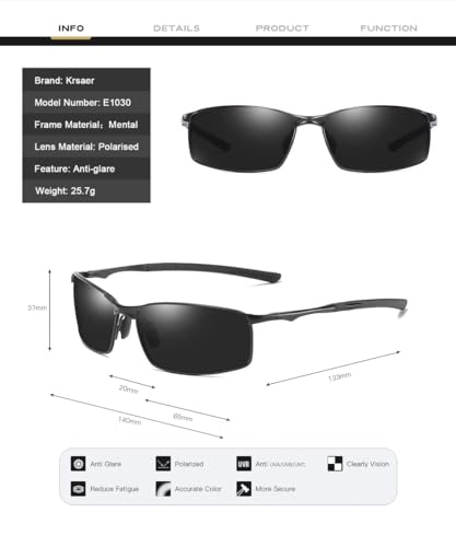 Karsaer Men's Polarised Sunglasses E1030 - Image 3