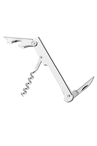 Baroni Home Tire-bouchon Serveuse à Double levier, Tire-bouchon en acier, Tire-bouchon avec couteau de sommelier, Ouvre-bouteille de vin