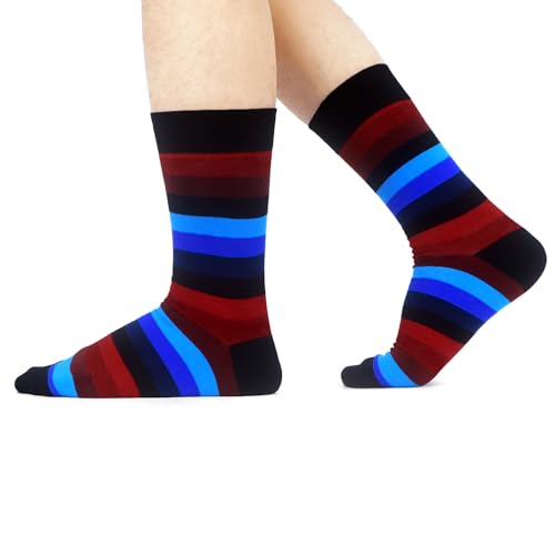 WeciBor Men's Dress Cool Colorful Fancy Novelty Funny Casual Combed Cotton Crew Socks Pack