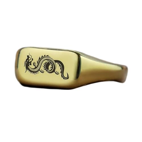 Bague dragon rectangulaire et chevalière vintage en argent