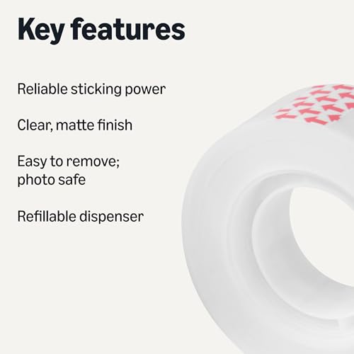 Image of Amazon Basics Matte Finish Invisible Tape, 3 /4 inch x 1000 inch (27.78 Yards), Translucent, 24-Pack